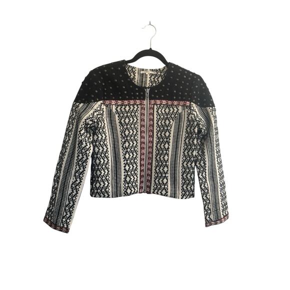 Tularosa Jackets & Blazers - TulaRosa Studded Embroidered Front Zip Womens Small Jacket Art To Wear #6417